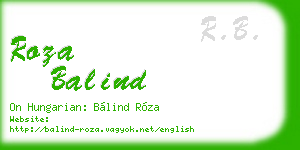 roza balind business card